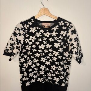 Philosophy Monochrome Floral Knit Top